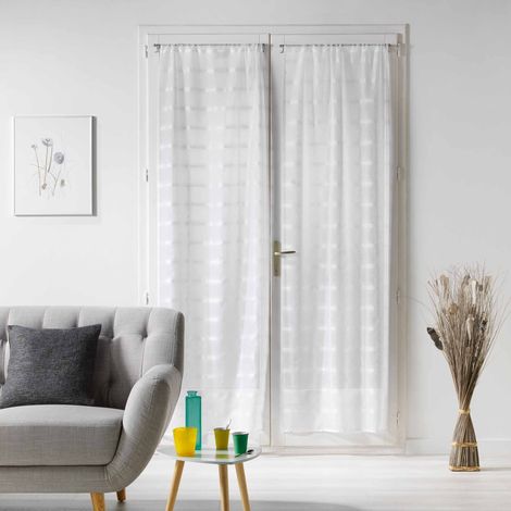 Douceur D'Intérieur – Paire de voilage 2 x 70 x 200 cm – 100% polyester – Couleur sable – Installation rapide sur tringle – Lavable en machine 30°C (1/5)