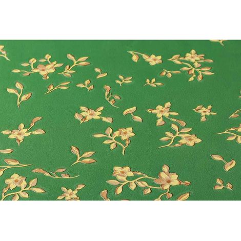 Papier peint designer italien vert et doré Tapisserie élégante à motif pour couloir et cuisine Papiers peints à motifs floraux style baroque (1/5)