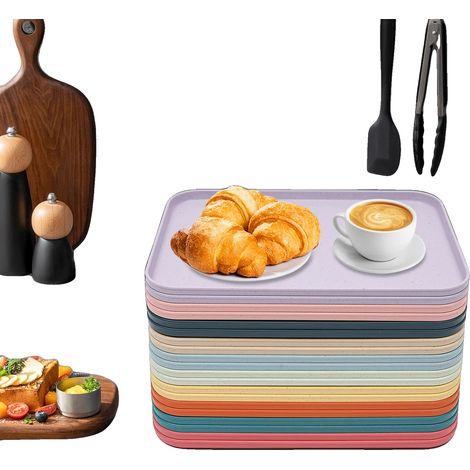 Bandejas para alimentos, 20 unidades, forma rectangular, aptas para lavavajillas, material ecológico, dimensiones 31 x 22 cm. (1/5)