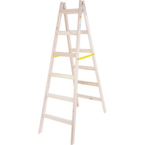 Leiter Strend Pro, 6-sprossig, Holzstufenleiter, 1,90 m, max. 150 kg (1/4)
