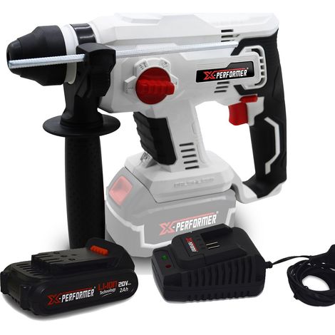 Marteau perforateur - X-Performer XPRH20LI-BL - 20V - Mandrin SDS+ Impact: 0-4500 coups/min- Batterie 2Ah et chargeur inclus