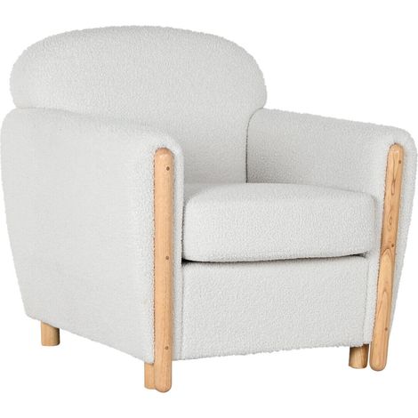Sillon Poliester Madera 81X78X82 Bucle Blanco (1/5)