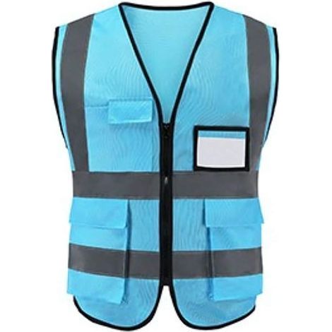 XL Gilet de Sécurité, Gilet Fluo Réfléchissant et Lavable, avec Fermeture Eclair, Haute Visibilité pour Cycliste, Conducteur, Coureur, Eboueur (1/4)
