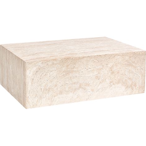 Mesa auxiliar tablero de MDF chapado base con aspecto de piedra diseño moderno beige Nobres