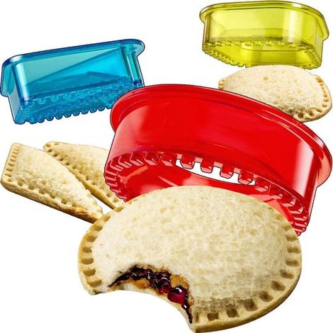 Cortador y sellador de sándwiches, Sandwichera sin corteza, Cortador y sellado, Loncheras y cajas bento, Triangular, redondo, cuadrado (1/5)