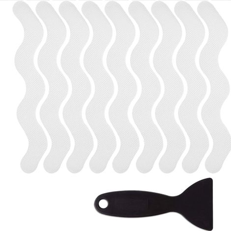 Paquete de 36 piezas: pegatinas antideslizantes para ducha y tiras para bañera. (1/4)