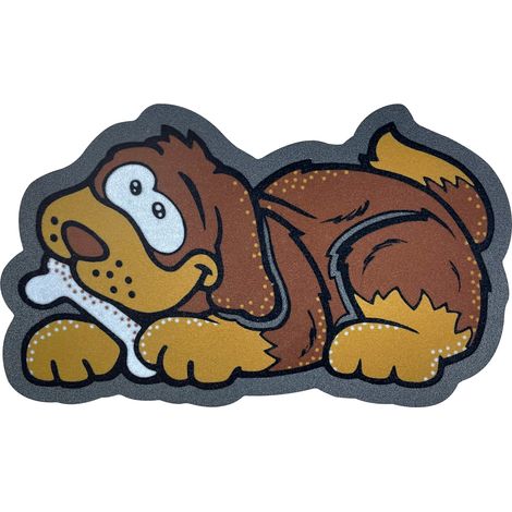 Zerbino Gomma Floccato Moderno Sagomato Asciugapassi Assorbente per Esterno o Interno Antiscivolo Prodotto Italiano Doggy