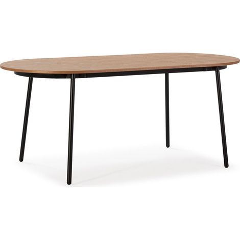 Élégance au diner: Table Bois & Métal Noir - Bois naturel et métal noir (1/3)