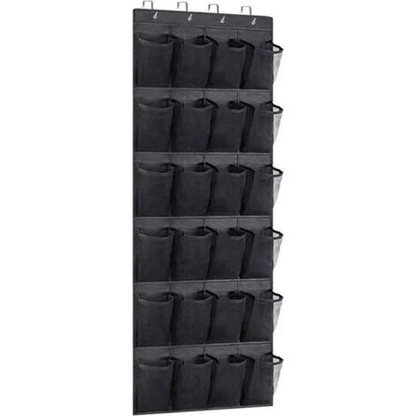 Ce sac de rangement suspendu à une porte est fabriqué en tissu non tissé et mesure 55 x 150 cm. Il dispose de 24 poches de 13,6 x 21 cm pour ranger vos chaussures, vêtements et jouets (1/5)