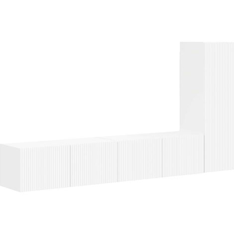 TV Cabinet Set Wall-mounted 3 pcs White Engineered Wood vidaXL