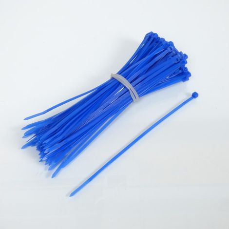 100 Schlauchschelle Nylon blau 3.6x180 Rilsan gezahnt Motorrad