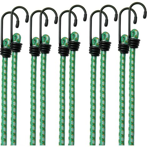 BEBUSINGOTO 10x elastische Gummiseile, Gepäckverlängerungsseile 75 cm (1/4)