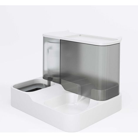 Distributeur automatique de nourriture et d'eau 2 en 1 pour chats et petits chiens (gris) (1/5)