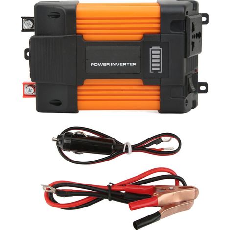 Onduleur Solaire 300W pour Véhicule avec Affichage Batterie LED et Ports USB Double, Conversion DC 12V en AC 110V