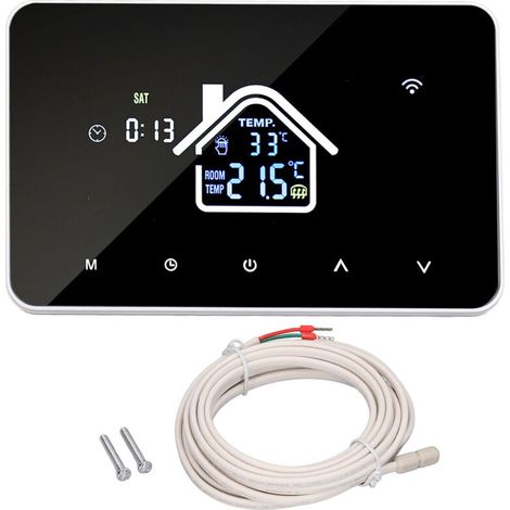 Termostato per riscaldamento a pavimento da 16 A, touchscreen da 4,3 pollici, regolatore di temperatura domestica ad alta precisione, 230 V CA, senza Wi-Fi. (1/5)