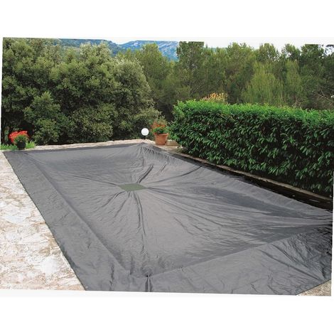 Bâche de Piscine Rectangulaire 140 g/m² Anti-UV Œillets 6 x 10 m (1/2)