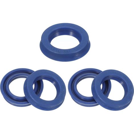 Radial Joint UN 20 mm ID x 30 mm OD x 6 mm Width, 5 Pcs PU Oil Seal for Shaft Bearing Pump Piston Cylinder Industry, Blue (1/5)