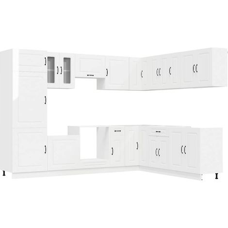 Maison Exclusive - Mueble cocina Kalmar blanco brillo 14 pzas mad (1/5)