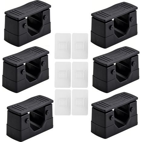 6 Pièces Accroche Balai Mural Sans Percer Support Balais Mural Auto-Adhésif Rangement Outils pour Serpillère, Balai, Pelle, Cuisine, Salle de Bain, Garage, Jardin, Buanderie (1/5)