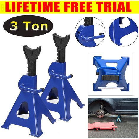 3 Ton Car Jack Axle Stand Support Vehicle Holder Lift Tool Garage Workshop Repair, Heavy Duty Car Caravan Van Vehicle Stand Lifting Set Of 2 (1/5)