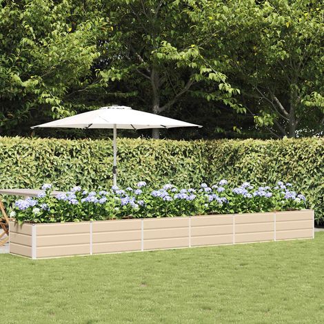 vidaXL  Planter  Ivory 480 x 80 x 45 cm Steel