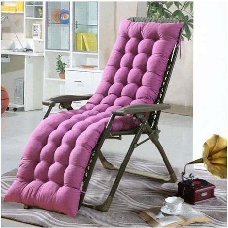 Coussin Bain de Soleil Jardin Pliable Anti-Dérapant - Marque - Modèle - Epais Confort - 48x170cm - Violet (1/3)