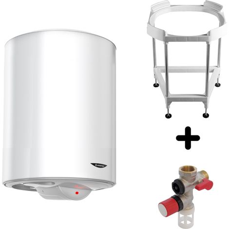 Pack Chauffe-eau Vertical Mural Stéatite 100L Ariston SAGEO + Trepied 4090027 + Groupe Sécurité Inox