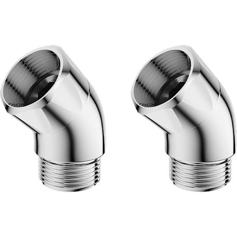 Adaptateur d'angle pour bras de douche à main (2 pièces) - Angle de 135 degrés - Coude pour pommeau de douche mural ou à main en métal - Compatible avec les modèles muraux et à main (1/5)