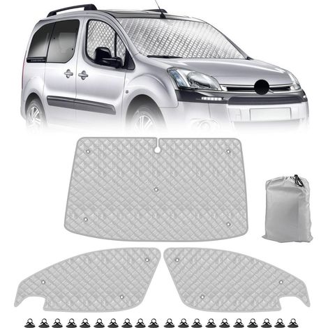 Sonnenschutz Set für Citroen Berlingo 2008-2018, 3-teilig, Ganzjahresschutz, mit Tasche