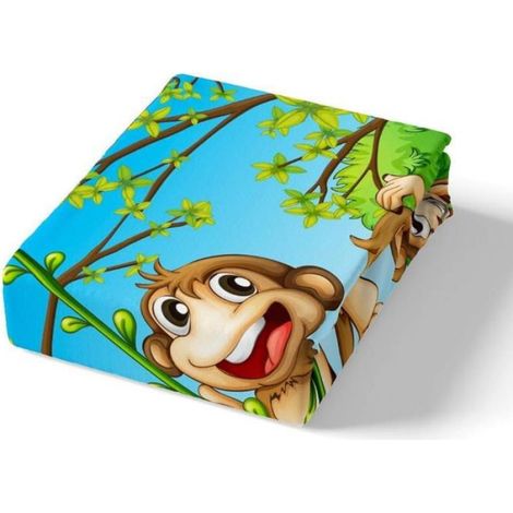 Housse De Couette - Ensemble De Literie Enfants - Motif Singe - Microfibre - 200x200 cm - 1 Pièce (1/3)