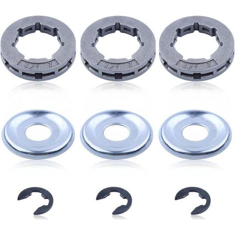 Pignon de Jante .325'' 7 Dents pour STIHL 021 024 025 028 MS 250 Tronçonneuse et Plus de Modèles, Roue à Chaîne à Anneau Universel 325 Bague Pignon Kit de Pièces de Rechange Accessoire (1/4)