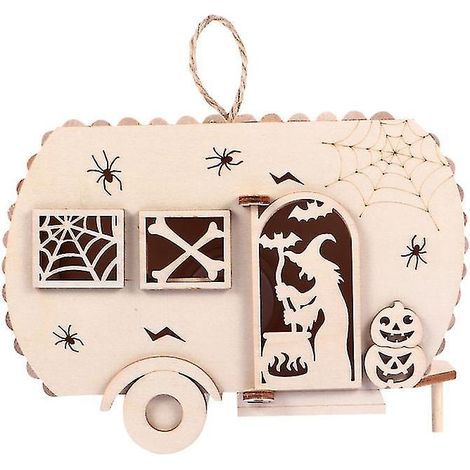 1 Stück Holzkunst-Nachtlicht für Halloween-Dekorationen