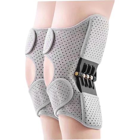 Lot de 2 genouillères antidérapantes respirantes à ressort stabilisatrices de genou en acier au carbone pour marche et sport (1/5)