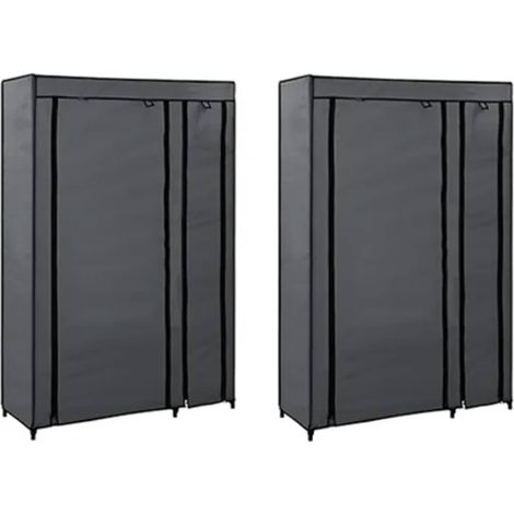 Faltschränke 2 Stk. Grau 110x45x175 cm Stoff