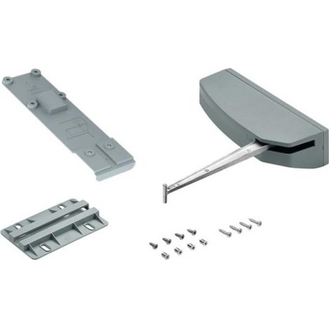 Kit de base push to move pour porte pliante - Côté de ferrage : Droit - Charge : 5 kg - Décor : Gris - Pour porte largeur maxi : 300 mm - Version : Léger - HETTICH (1/4)