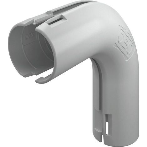 OBO Bettermann Quick-Pipe-Bogen 90° M25 Polypropylen lichtgrau RAL 7035, 2154056 (1/2)