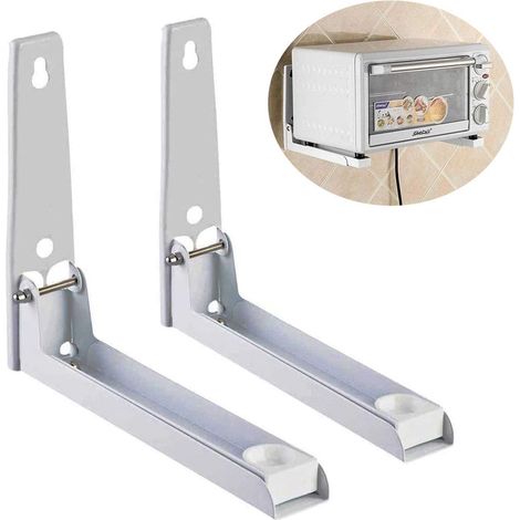 Support de fixation murale pliable pour four à micro-ondes - Blanc (1/5)