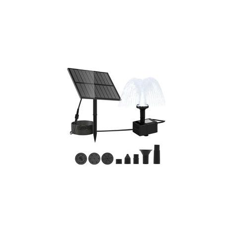 Fontaine solaire d'extérieur - Fontaine solaire pour extérieur avec filtre - Pompe solaire pour fontaine avec 6 buses pour colibri, bassin, piscine (1/5)