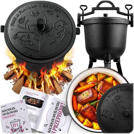 Pentola in ghisa smaltata da 11 litri per falò o barbecue. (1/5)