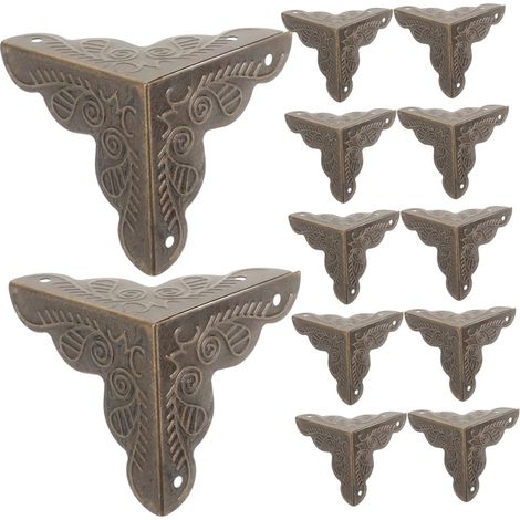 Protections d'angle métalliques vintage, 35 mm, cuivre vert antique (1/5)