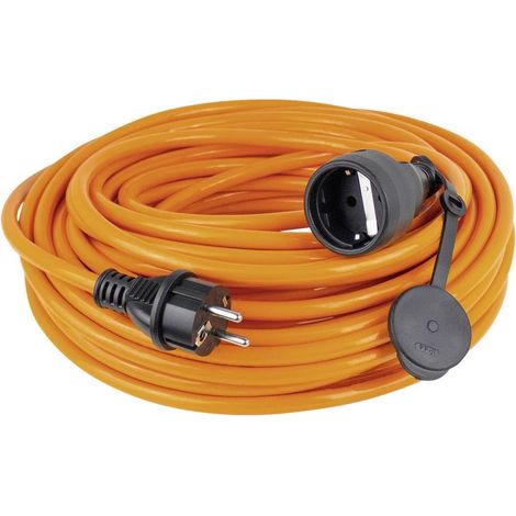 Rallonge électrique de chantier Câble orange 5 m H07BQF 3G1,5 Extérieur / IP44 (1/2)