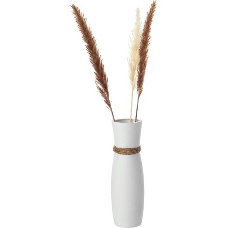 Vase simple en céramique pour composition florale, vase blanc créatif pour fleurs séchées, idéal pour le salon. (1/5)