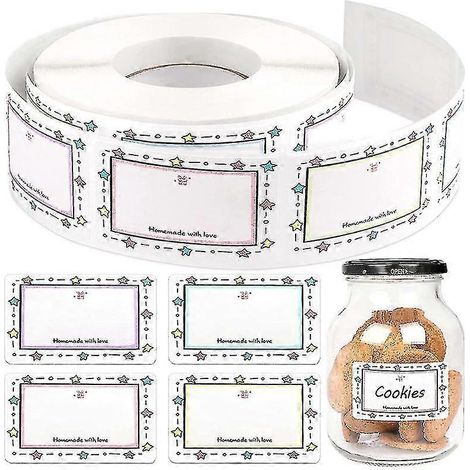 1 rouleau/250 étiquettes alimentaires autocollantes pour pots de confiture, 5 x 3 cm-A (1/3)