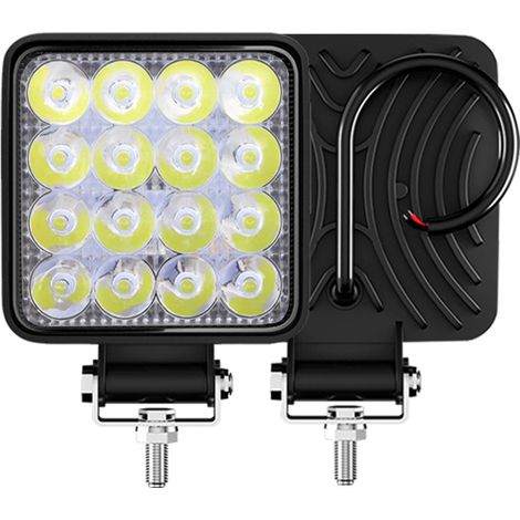 2 Pcs Carré phare de travail led , 48W 12V lampe de travail led, projecteurs lumière feux de travail pour offroad Voiture camions SUV 4x4 tracteur , feu antibrouillard (1/5)