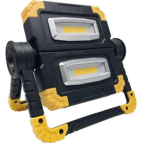 LED Rechargeable Work Light Portable - 2 COB 2000 Lumens Flood & Spot Lighting 360° Rotation USB Cordless Folding Lamp Battery Security Floodlight for Workshop Garage Loft Fishing Outdoor Emergency (1/5)