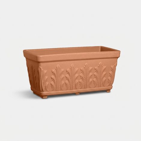 Vaso rettangolare per esterno e giardino Cassetta Fogliata - Rosso (1/2)