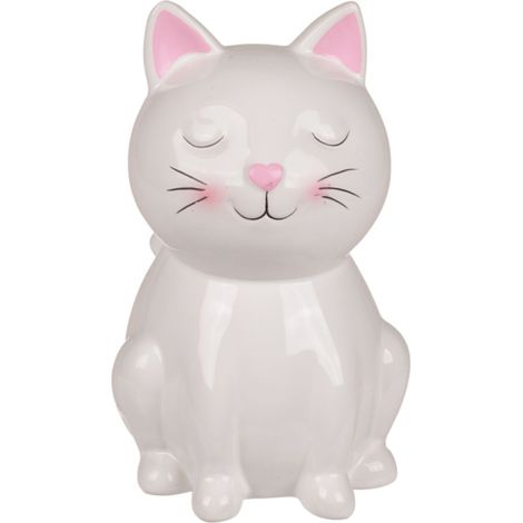 Tirelire Chat blanc 15 cm (1/3)