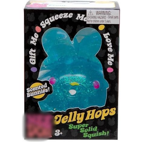 Lapin en gelée, jouet anti-stress à presser, en TPR, pour adultes et adolescents, bleu et rouge, en boîte (1/5)
