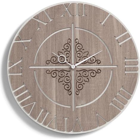 Orologio da parete tondo D50 ROMA moderno in legno laminato TRS (1/3)