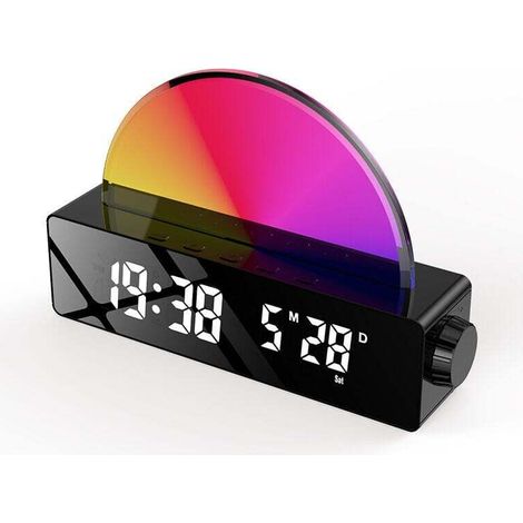Wake-up light with sunrise simulation, snooze function/6 ringtones/10 sleep sounds/timer/temperature display, mood light with 7 color changes, charging port MUMU (1/4)